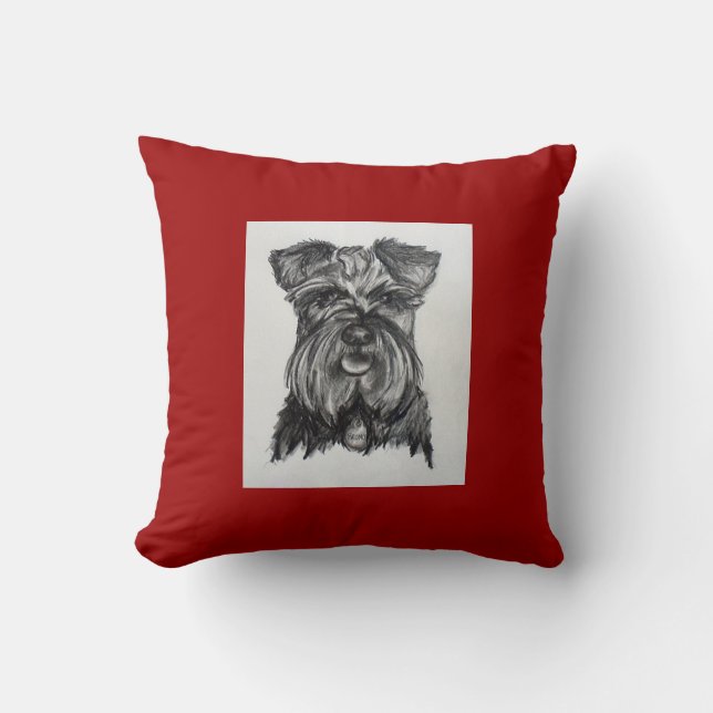 Coussin Carreau allemand miniature de Schnauzer (Recto)