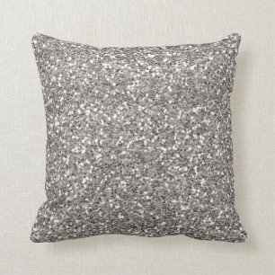 Coussin Carreau argenté de parties scintillantes