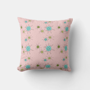 Coussin Carreau atomique iconique rose de Starbursts