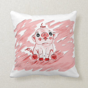 Coussin Carreau avant et arrière de porc rose