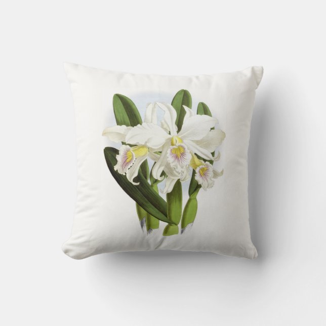 Coussin Carreau blanc d'orchidée (Recto)
