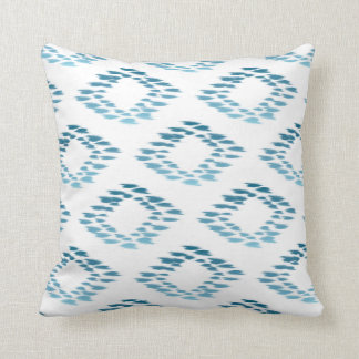Coussin Carreau bleu de motif d'Ikat