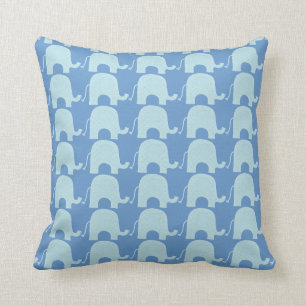 Coussin Carreau bleu de réversible d'éléphant