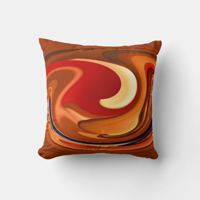 Coussin Carreau brûlé par résumé génial de rouge orange (Recto)