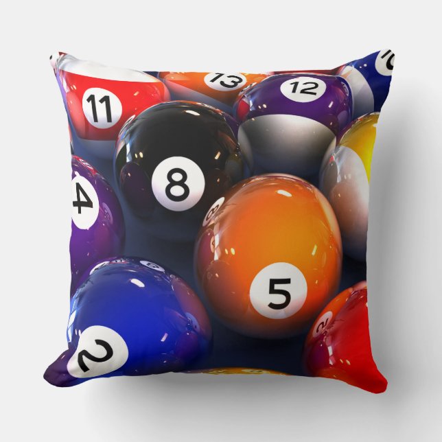 Coussin Carreau carré de boules de piscine de billards (Recto)