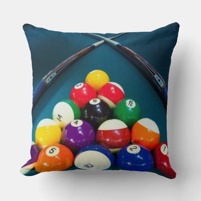 Coussin Carreau carré de boules de piscine de billards (Recto)