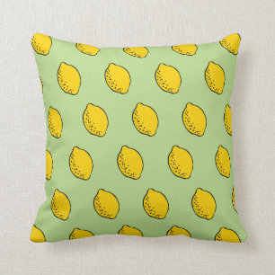 Coussin Carreau : citrons d'art de bruit de jaune et de