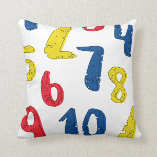 Coussin Carreau coloré primaire numérique