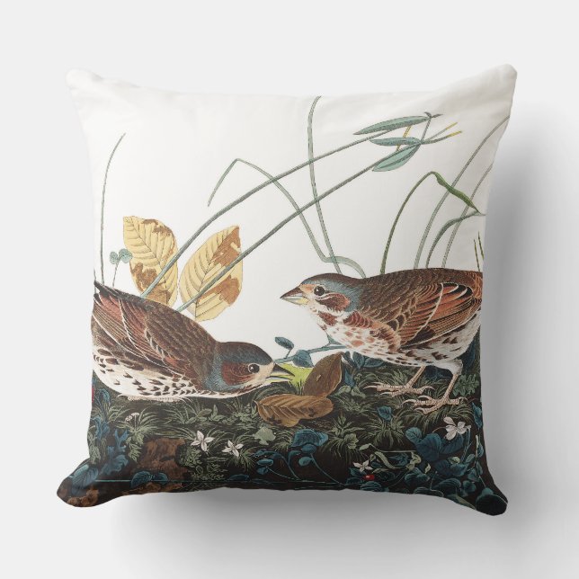 Coussin Carreau d'animal de faune d'oiseaux de moineau (Recto)