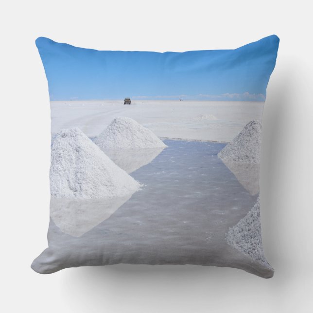 Coussin Carreau d'appartements de sel de Salar de Uyuni (Recto)