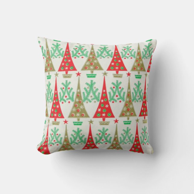 Coussin carreau d'arbre de Noël de bande dessinée des (Recto)