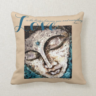 Coussin Carreau d'art d'aquarelle de Bouddha de citation