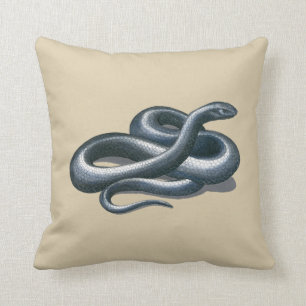 Coussin Carreau d'art de reptile de serpent d'indigo