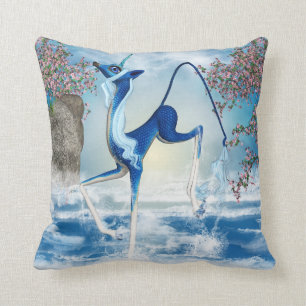Coussin Carreau d'art d'imaginaire de Kirin de licorne de