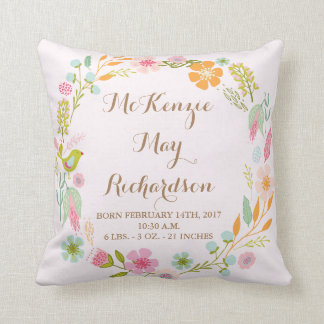 Coussin Carreau de bébé de stat de naissance