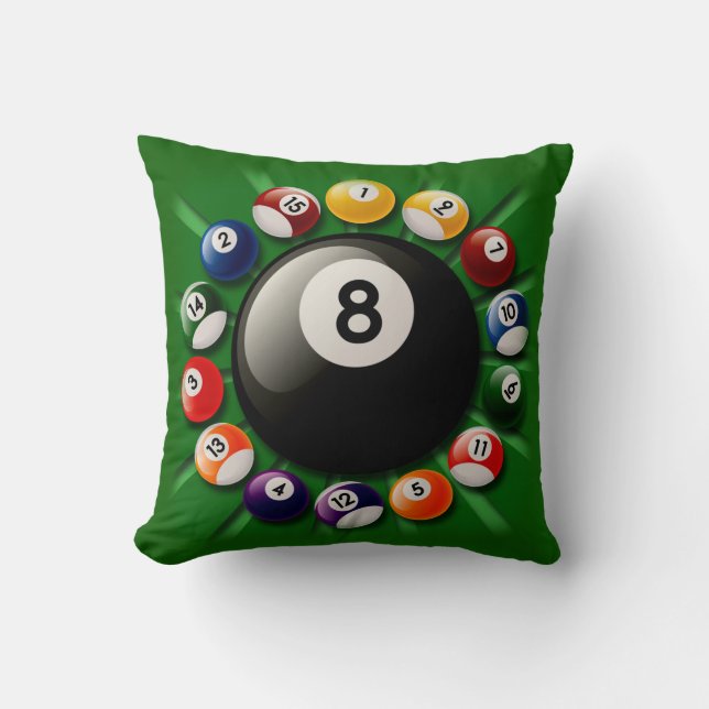 Coussin Carreau de boules de billard (Recto)
