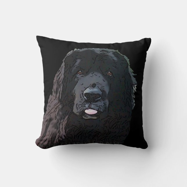 Coussin Carreau de chien de Terre-Neuve (Recto)