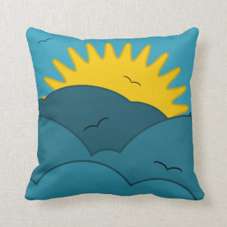 Coussin Carreau de ciel bleu avec Sun