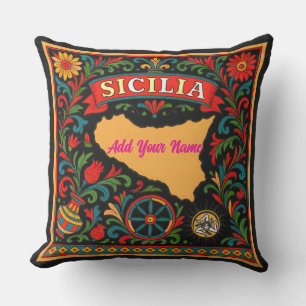 Coussin Carreau de design sicilien Sicilia (personnaliser