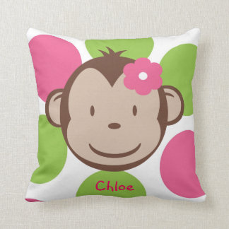 Coussin Carreau de fille de singe de mod