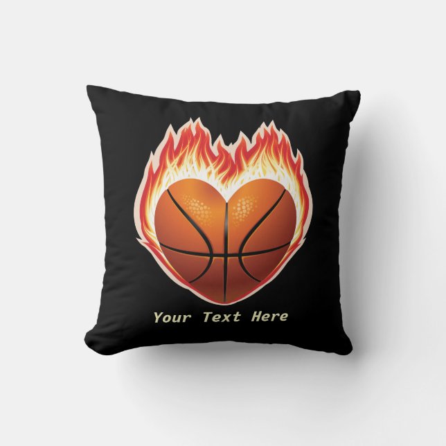 Coussin Carreau de flamme de basket-ball (Recto)