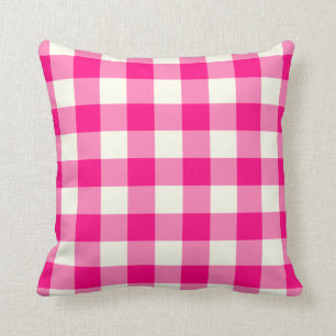 Coussin Carreau de guingan de roses indien