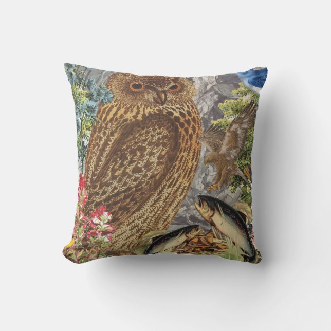 Coussin Carreau de hibou/personnalisable (Recto)
