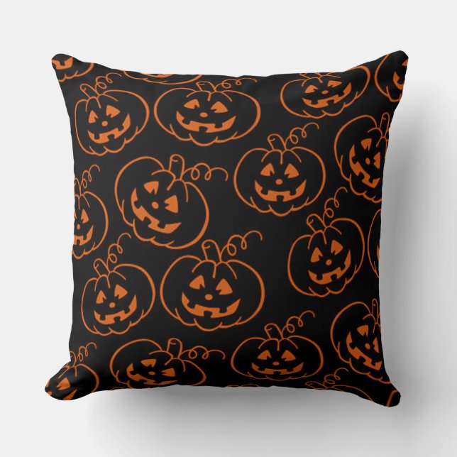 Coussin Carreau de Jack-o'-lantern de citrouilles de (Recto)