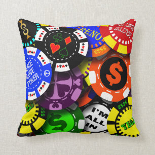 Coussin Carreau de jetons de poker