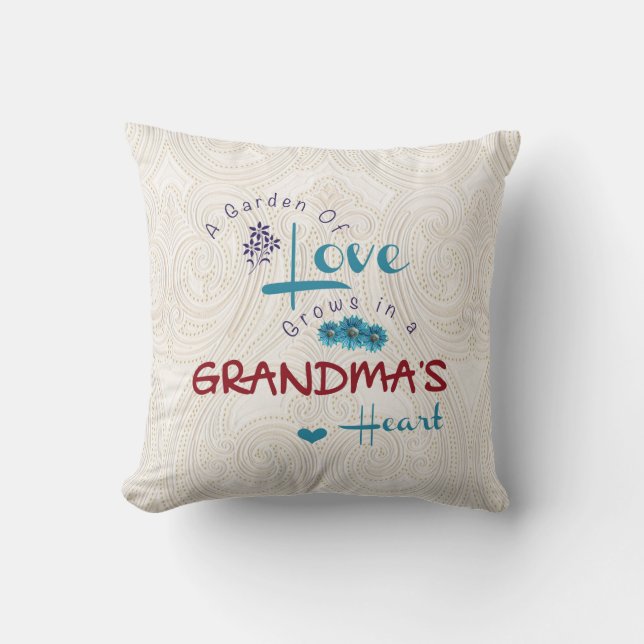 Coussin Carreau de la citation de la grand-maman (Recto)
