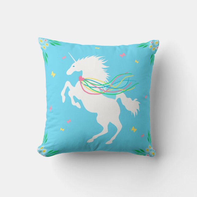 Coussin Carreau de licorne au printemps (Recto)