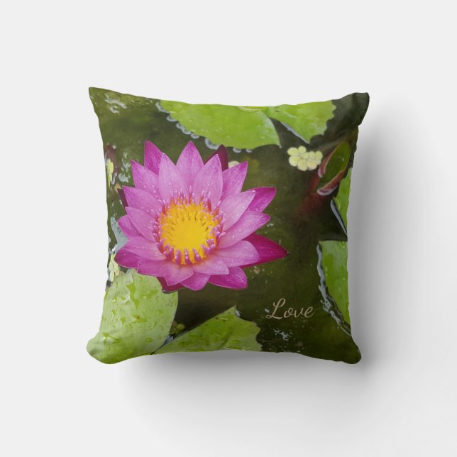Coussin Carreau de Lotus d'amour et de paix (Recto)