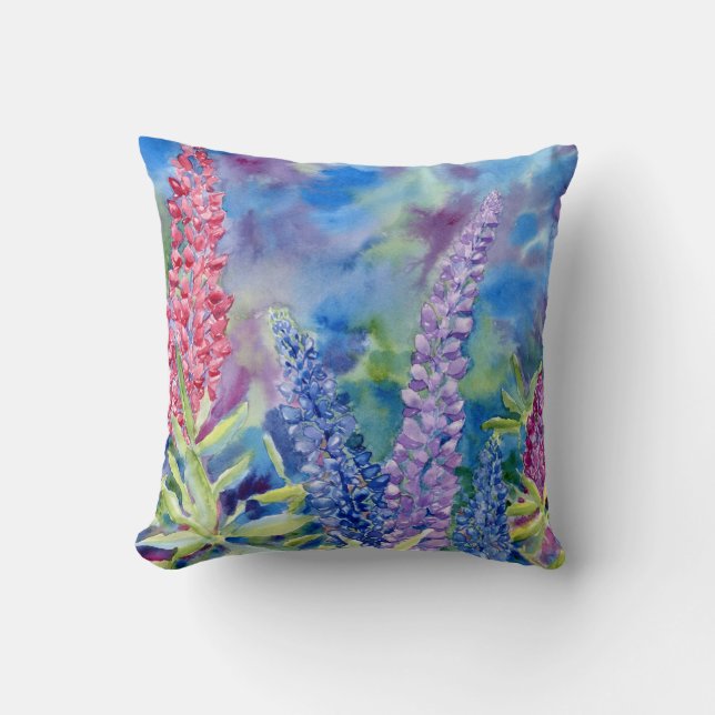 Coussin Carreau de "Lupines" (Recto)