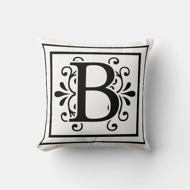 Coussin Carreau de monogramme de la lettre B (Recto)