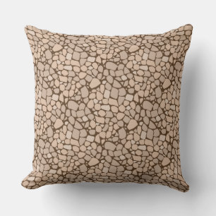 Coussin Carreau de mosaïque brun beige motif abstrait