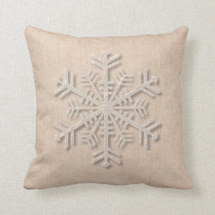 Coussin Carreau de Noël de flocon de neige