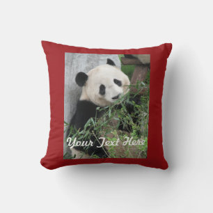 Coussin Carreau de panda géant, carré de 20 pouces, dos 