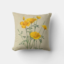 Coussin Carreau de pavots de Californie