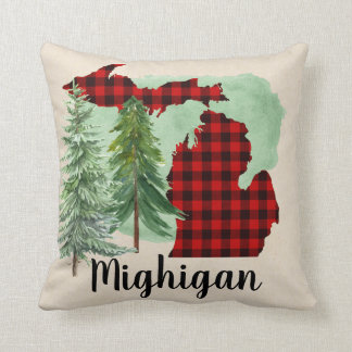 Coussin Carreau de plaid de Buffalo du Michigan