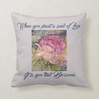 Coussin Carreau de poésie d'amour de rose de rose