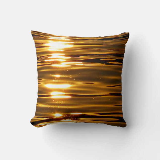 Coussin Carreau de polyester de coucher du soleil (Recto)