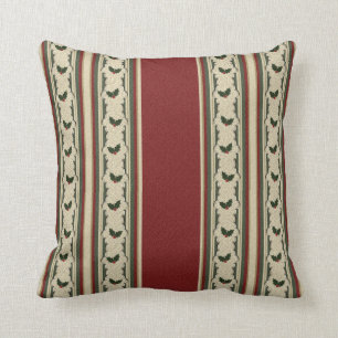 Coussin Carreau de rouge de houx et de canneberge de Noël