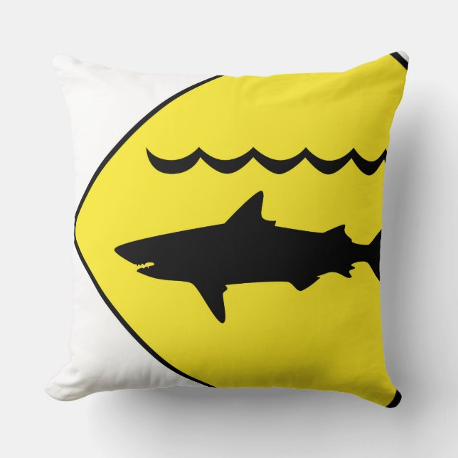 Coussin Carreau de signe "de requins de avertissement" de (Recto)