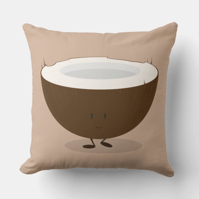 Coussin Carreau de sourire de la noix de coco | (Recto)
