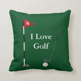 Coussin Carreau de sports aime golf de vert "je"