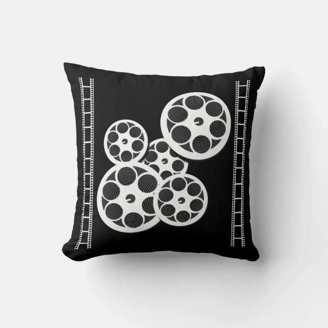 Coussin Carreau de théâtre de home cinéma avec des bobines (Recto)