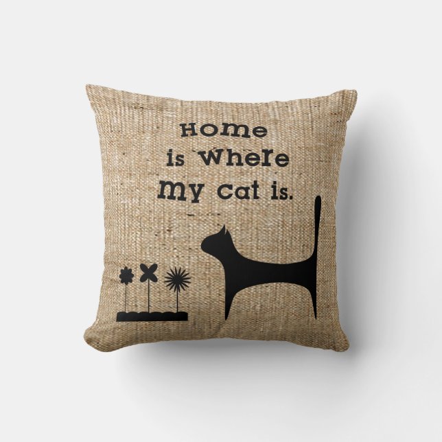 Coussin Carreau de toile de jute de Faux pour des amoureux (Recto)