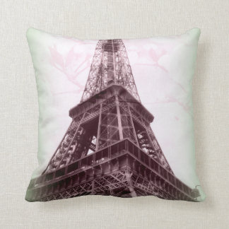 Coussin Carreau de Tour Eiffel dans vert et floral