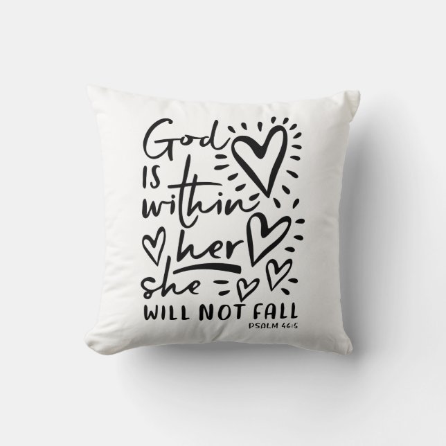 Coussin Carreau de vers de bible du psaume 46 (Recto)