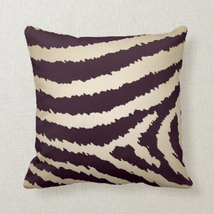 Coussin Carreau déchiqueté Brown d'impression de zèbre 
